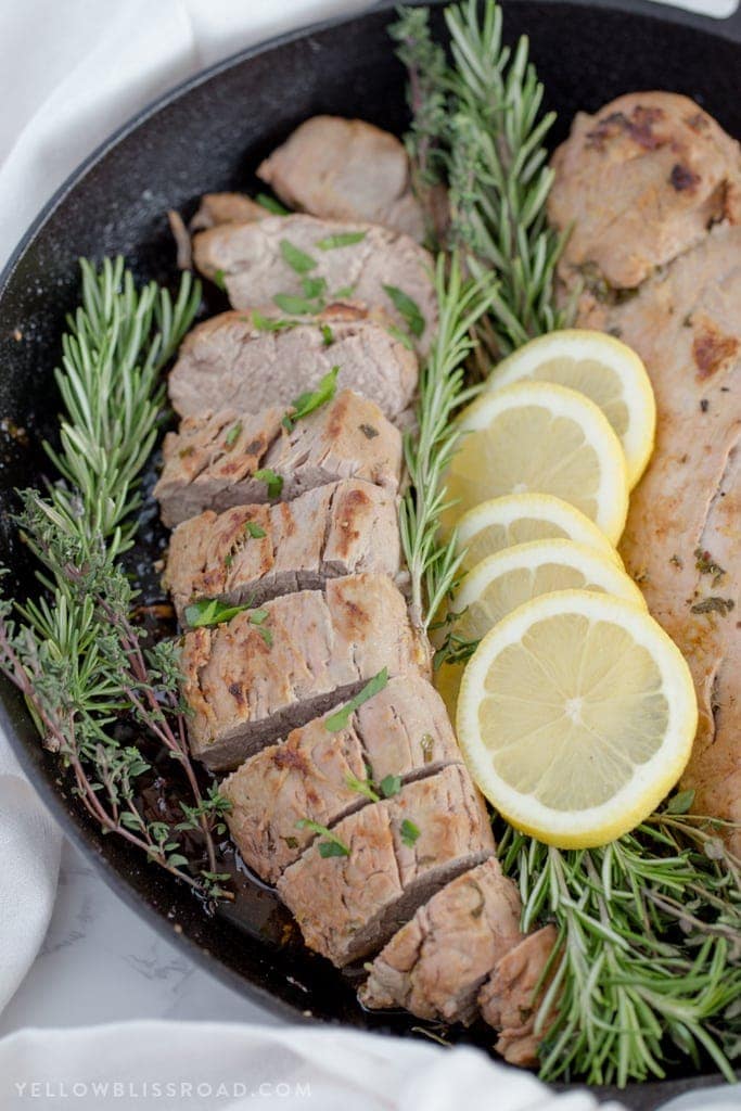 A plate of pork tenderloin