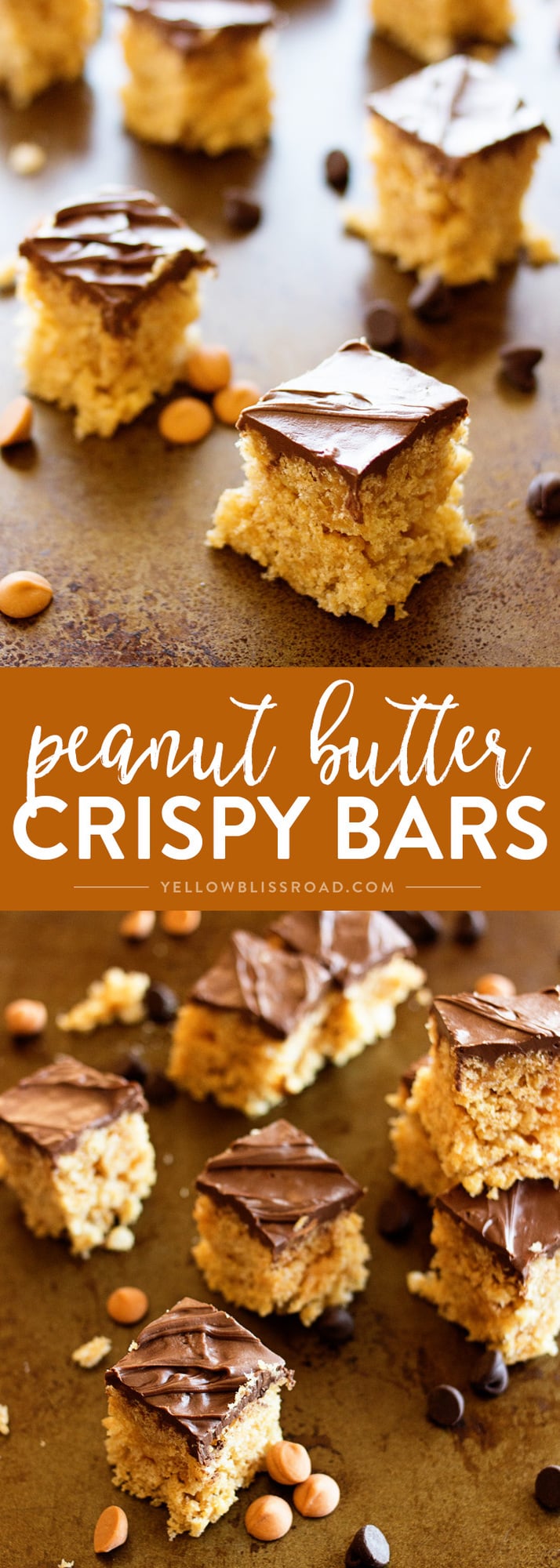 Peanut Butter Crispy Bars with Chocolate and Butterschotch