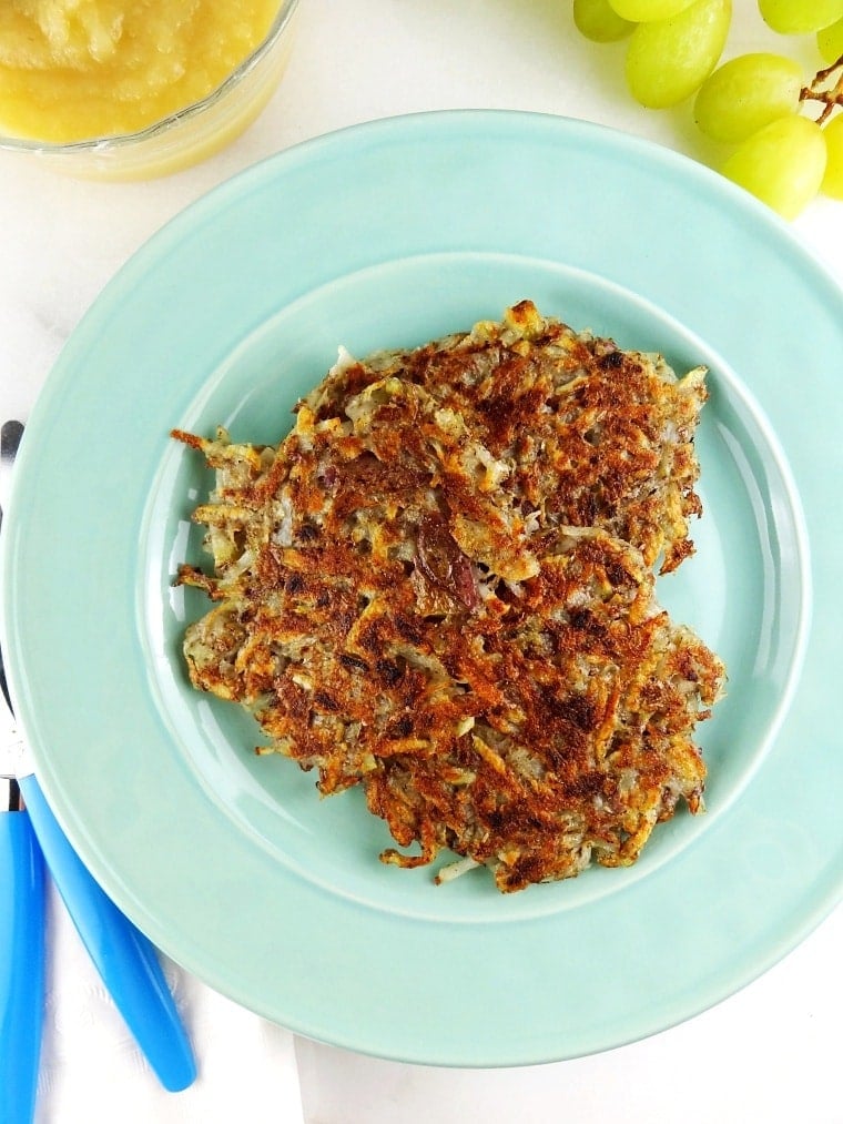 Vegan Potato Pancakes -Traditional Polish Latkes are given a healthy makeover into these Vegan Potato Pancakes.