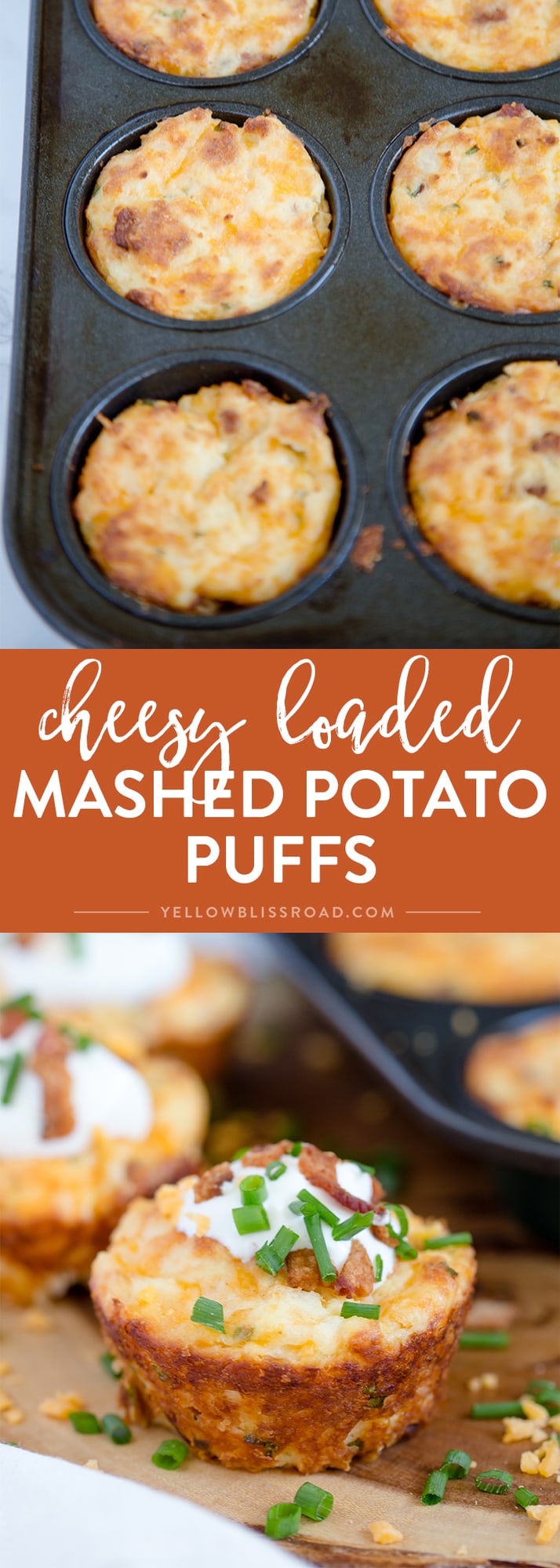 Loaded Mashed Potato Puffs are filled with bacon, cheese and chives and are perfect for an unexpected dinner side or your Easter Brunch!