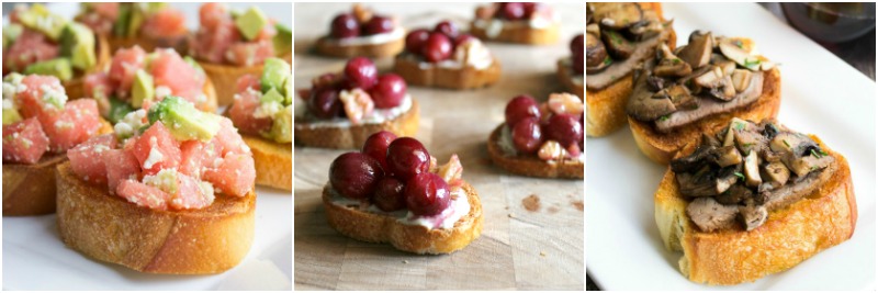 Bruschetta on a wooden cutting board