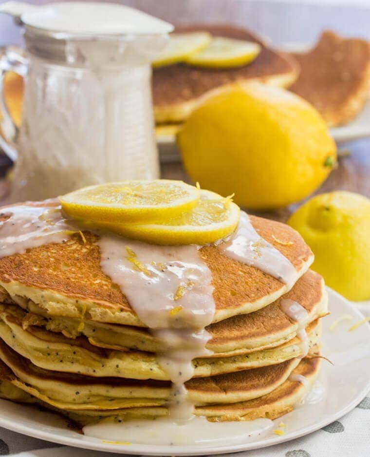 Lemon Poppyseed Pancakes with a burst of citrus flavor are perfect for Spring breakfast or brunch!