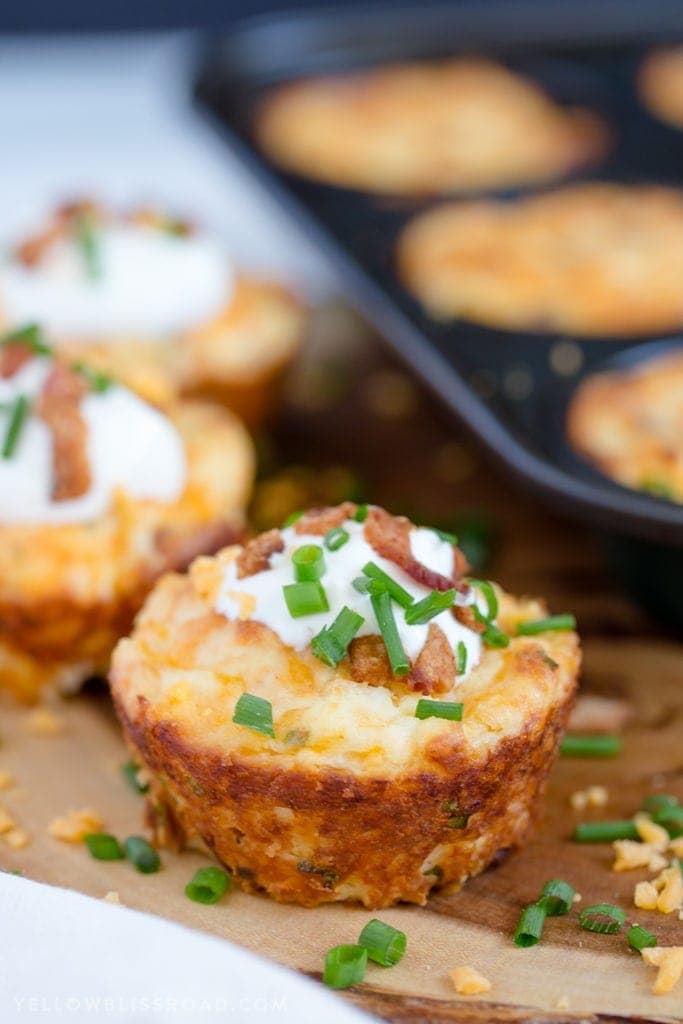 Loaded Mashed Potato Puffs are filled with bacon, cheese and chives and are perfect for an unexpected dinner side or your Easter Brunch!