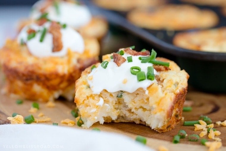 Loaded Mashed Potato Puffs are filled with bacon, cheese and chives and are perfect for an unexpected dinner side or your Easter Brunch!