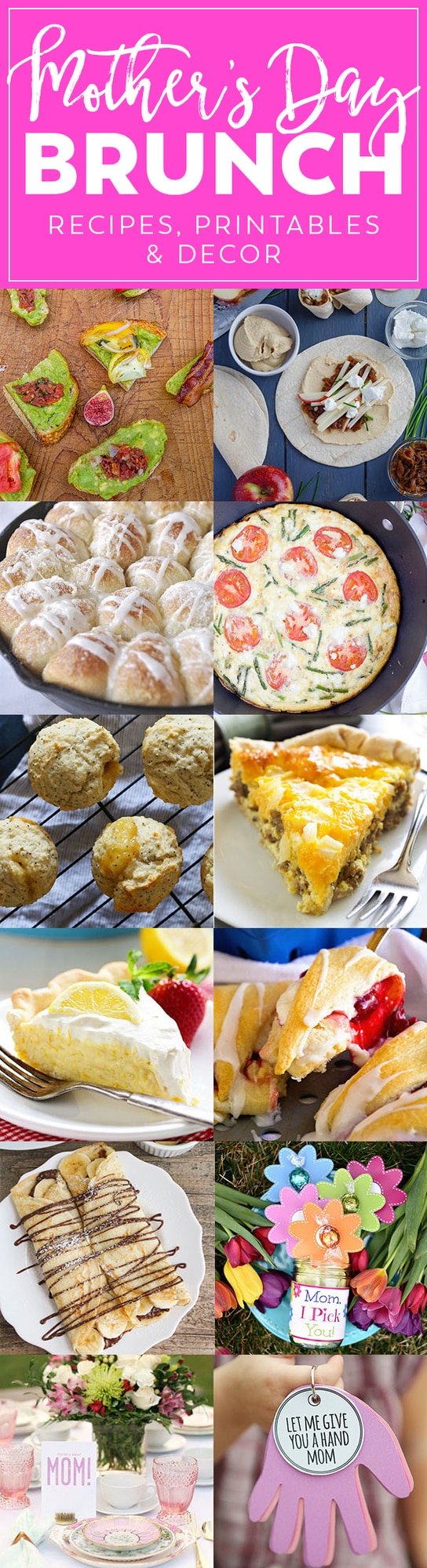 A collage of food for Mother\'s Day Brunch