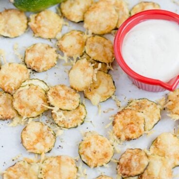 Plate of parmesan zucchini chips