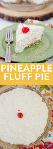 Social media image of pineapple fluff pie