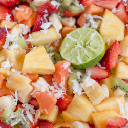 A close up of fruit salad