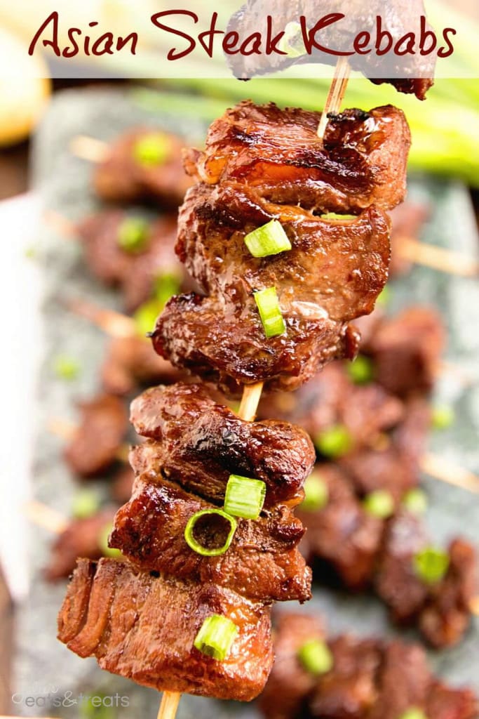 A close up of Steak Kebabs