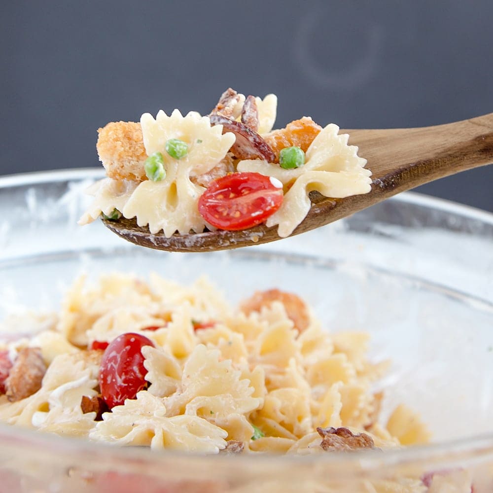 Bacon Ranch Chicken Pasta Salad | Light and Fresh Meal