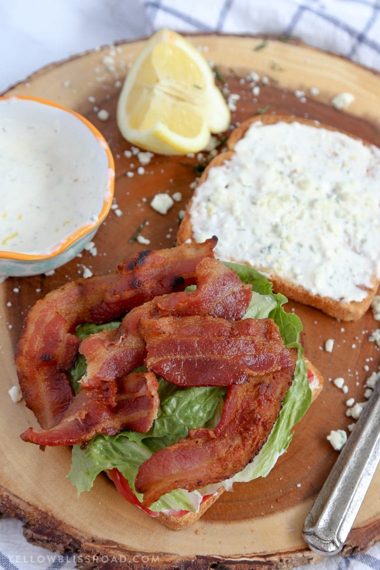 This Blue Cheese BLT Sandwich with Lemon Dill Mayo is your favorite, classic sandwich enhanced with sophisticated flavors, making this a sandwich you'll want to take your time with.