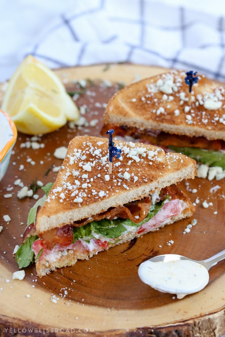 This Blue Cheese BLT Sandwich with Lemon Dill Mayo is your favorite, classic sandwich enhanced with sophisticated flavors, making this a sandwich you'll want to take your time with.