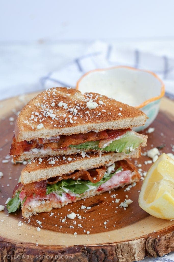 This Blue Cheese BLT Sandwich with Lemon Dill Mayo is your favorite, classic sandwich enhanced with sophisticated flavors, making this a sandwich you'll want to take your time with.