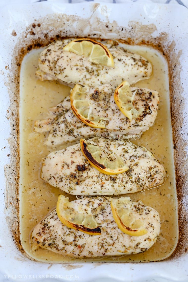 Baked Lemon Chicken is sure to be a new weeknight dinner staple. The most tender and juicy chicken ever, and so easy and full of flavor!