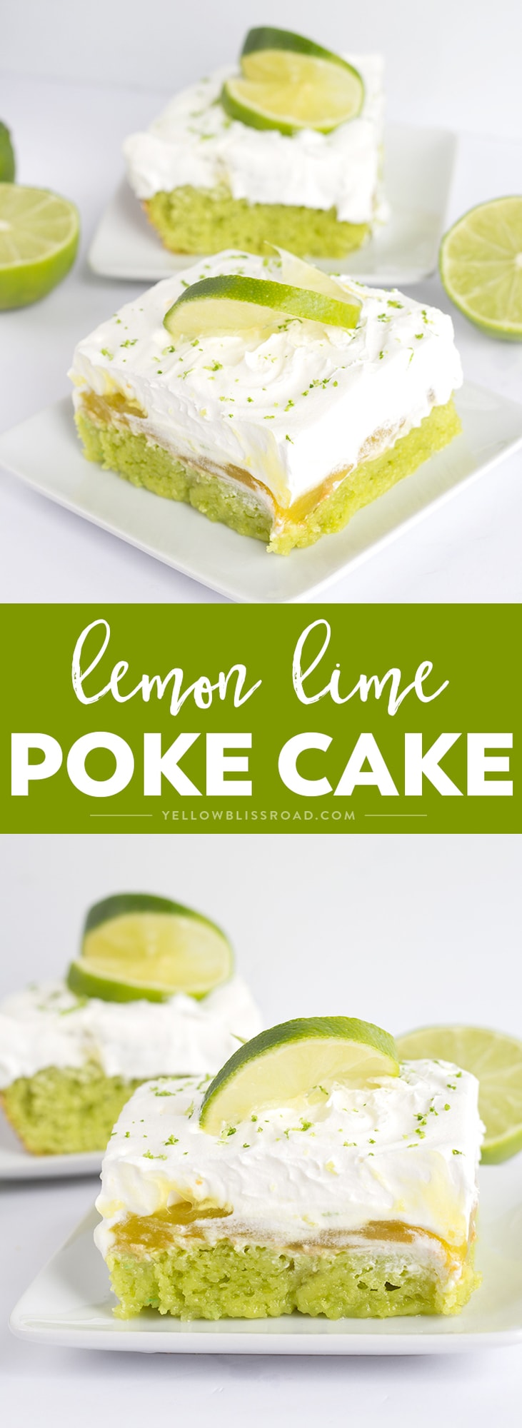 This lemon lime poke cake is packed full of flavor and a super simple dessert to make.