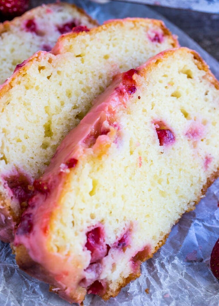 Strawberry Pound Cake is deliciously moist and flavorful; a one bowl treat topped with a sweet strawberry glaze.