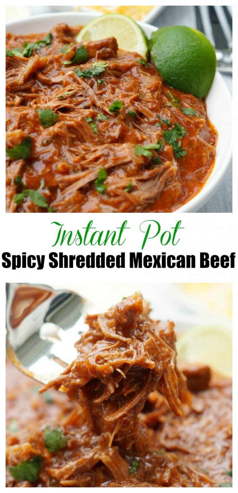 Instant Pot Spicy Shredded Mexican Beef (Pressure Cooker recipe)
