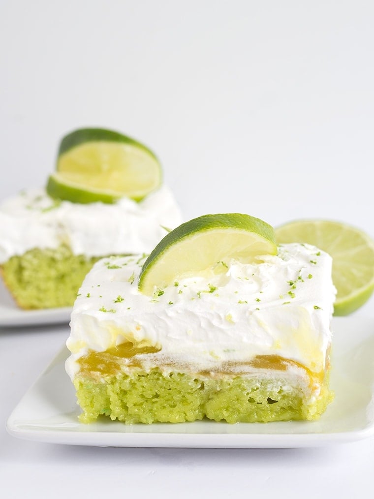 This lemon lime poke cake is packed full of flavor and a super simple dessert to make.