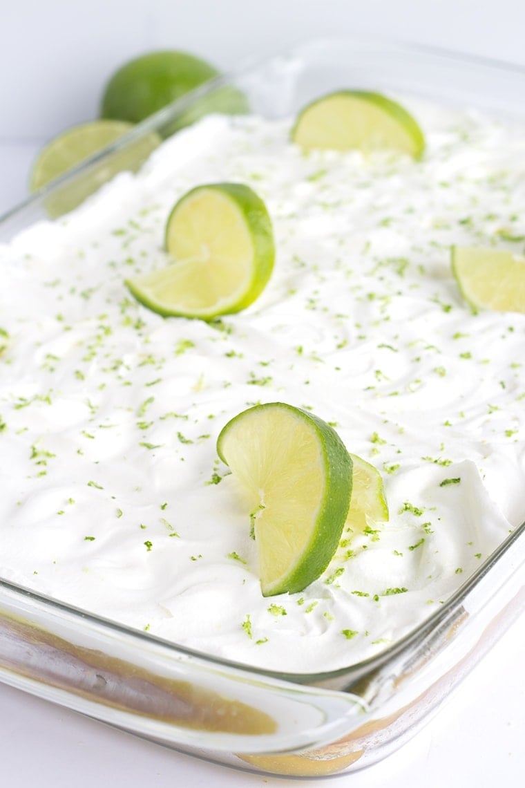 This lemon lime poke cake is packed full of flavor and a super simple dessert to make.