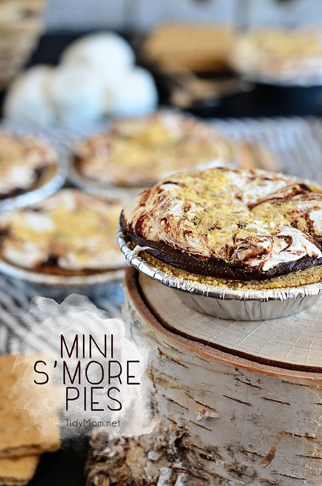 A mini smores pie sitting on top of a table
