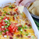 Cheesy Bacon Ranch Bean Dip in a dish