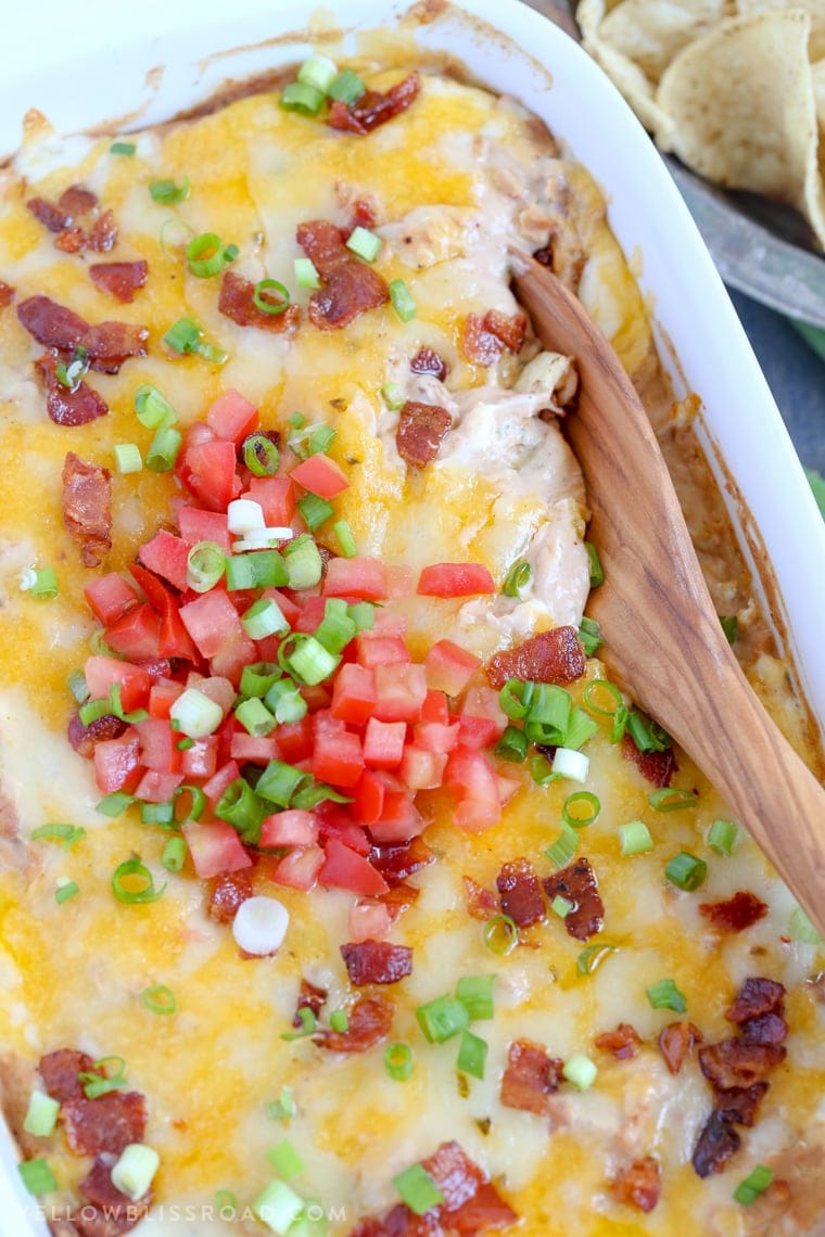 Creamy Cheddar Bacon Ranch Bean Dip 