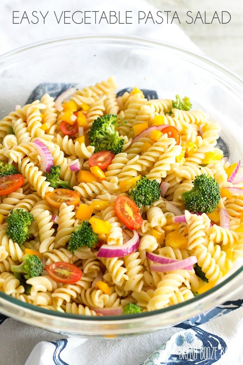 Easy Vegetable Pasta Salad with Italian Dressing | YellowBlissRoad.com