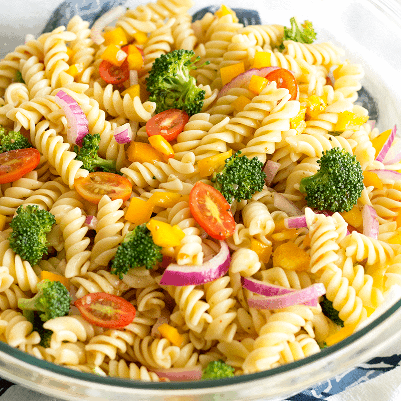 Easy Vegetable Pasta Salad With Italian Dressing Yellowblissroad Com