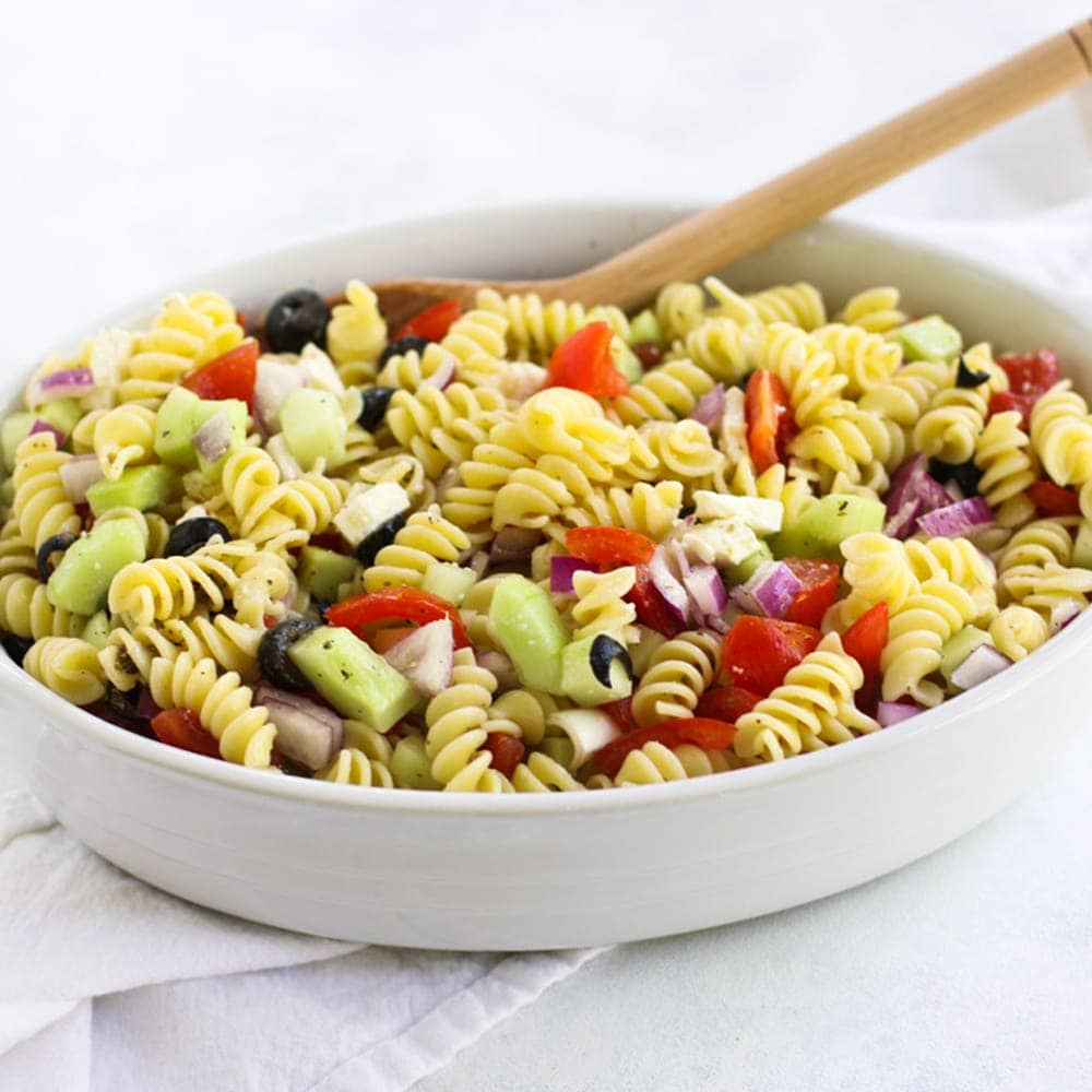 Easy Greek Pasta Salad with Veggies Yellow Bliss Road