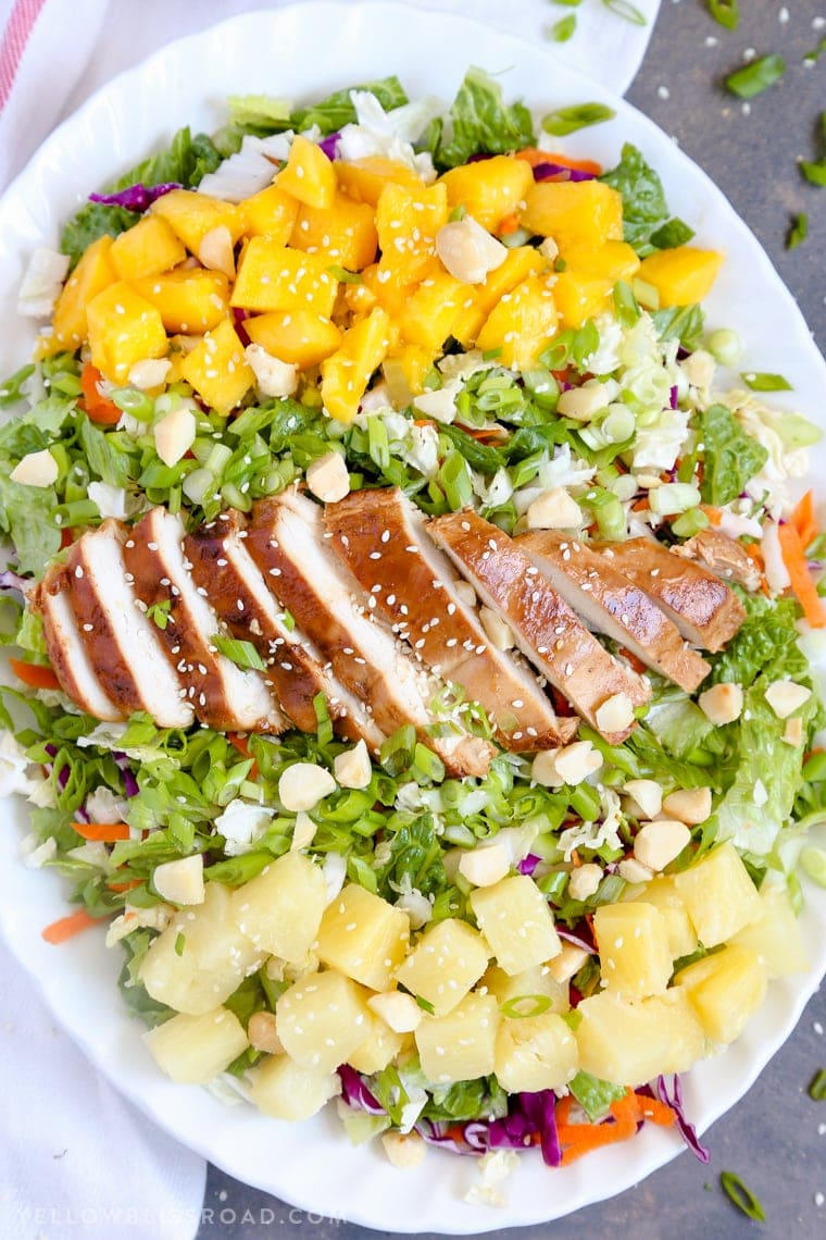 A plate of Salad and Chicken