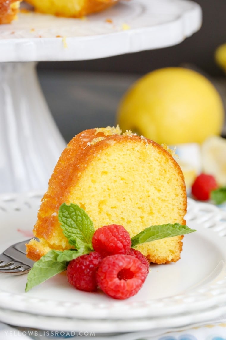 Lemon Bundt Cake - Intensely flavored lemon cake finished with a unique glazing technique to lock in even more lemon flavor. It's the best summer dessert!