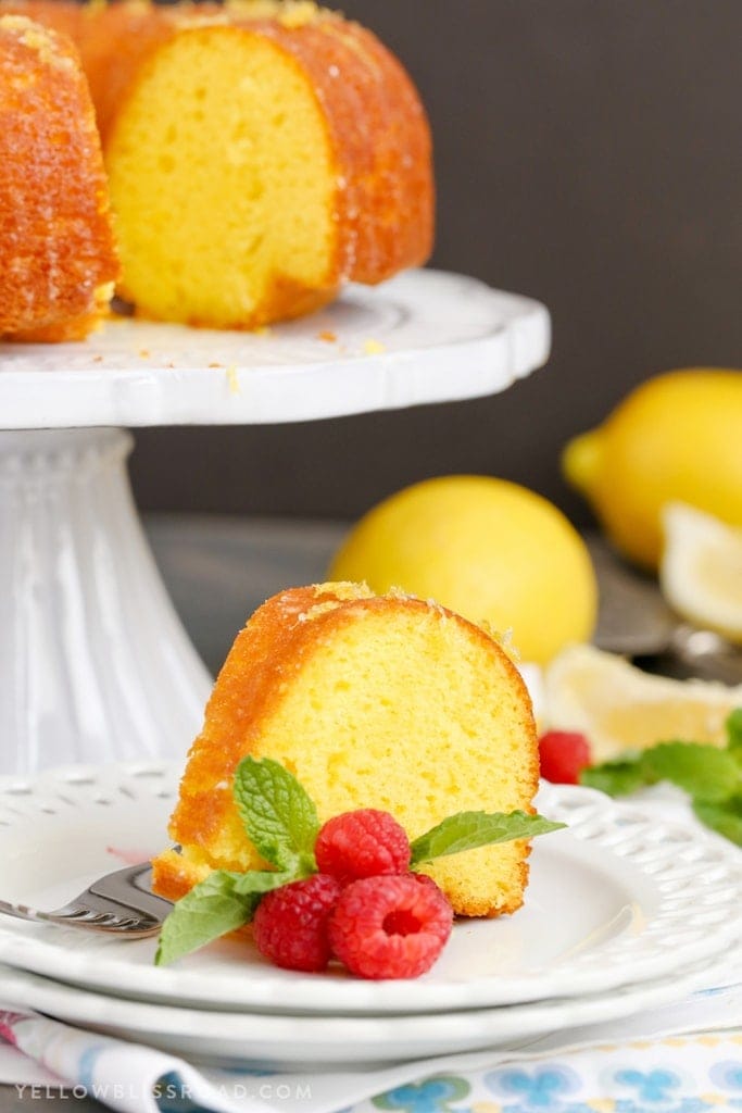 Lemon Bundt Cake - Intensely flavored lemon cake finished with a unique glazing technique to lock in even more lemon flavor. It's the best summer dessert!