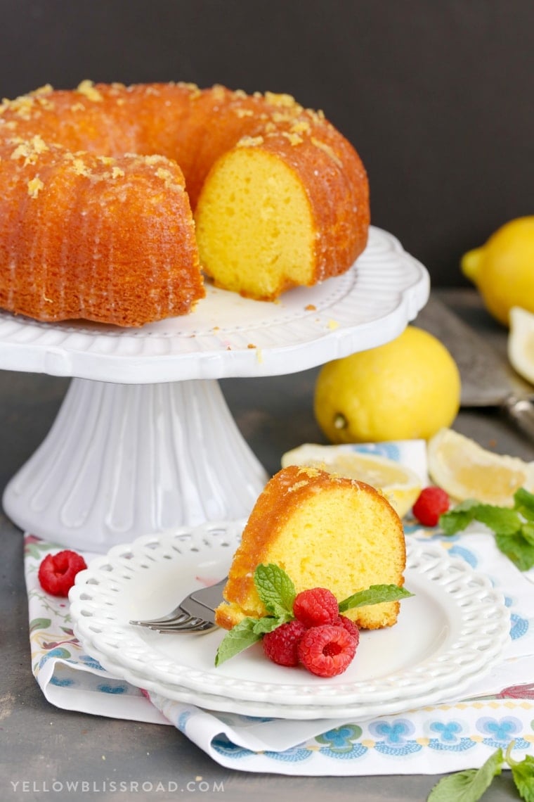 Lemon Bundt Cake - Intensely flavored lemon cake finished with a unique glazing technique to lock in even more lemon flavor. It's the best summer dessert!