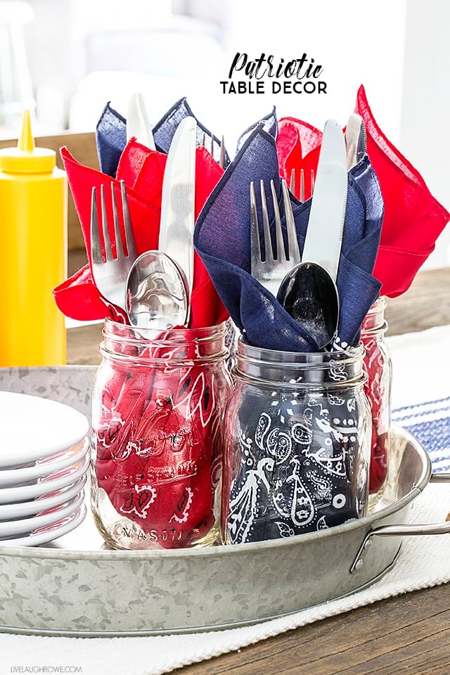 A table topped with fourth of July decor