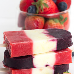 Red White and Blue Berry Yogurt Pops