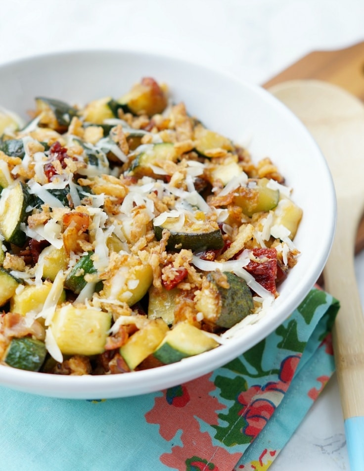 Sauteed Zucchini with Sun Dried Tomatoes