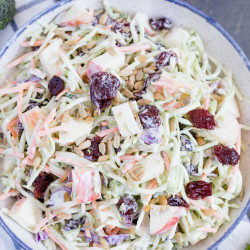 Broccoli Slaw with Apples and Dried Cherries