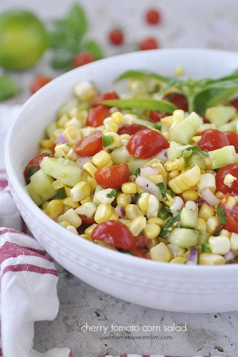 A bowl of corn salad