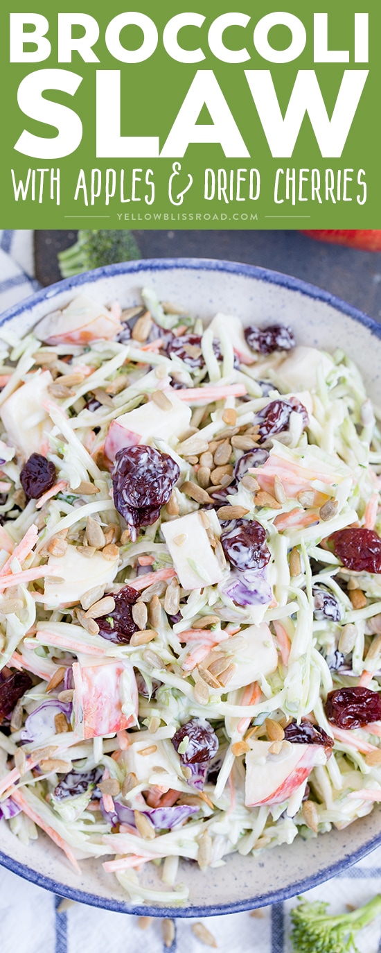 A bowl of broccoli slaw