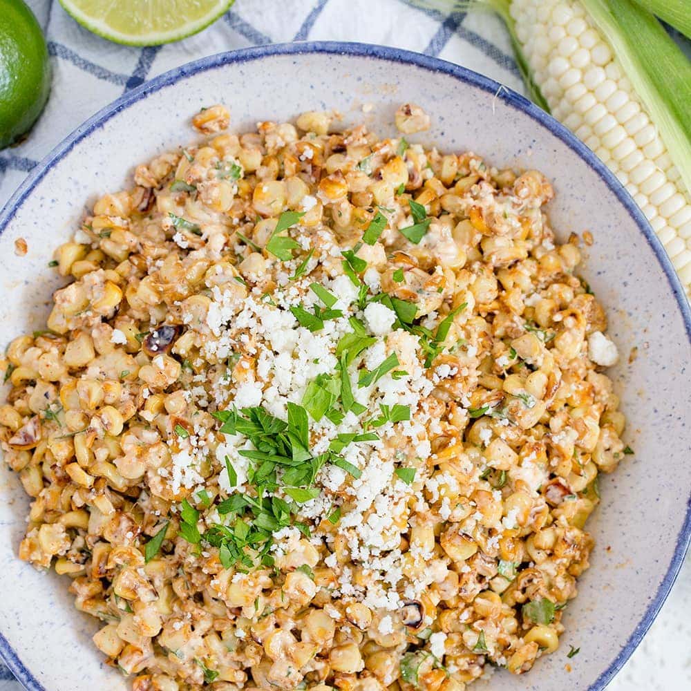 A plate of Mexican Street Corn Salad