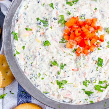 A bowl of ranch dip