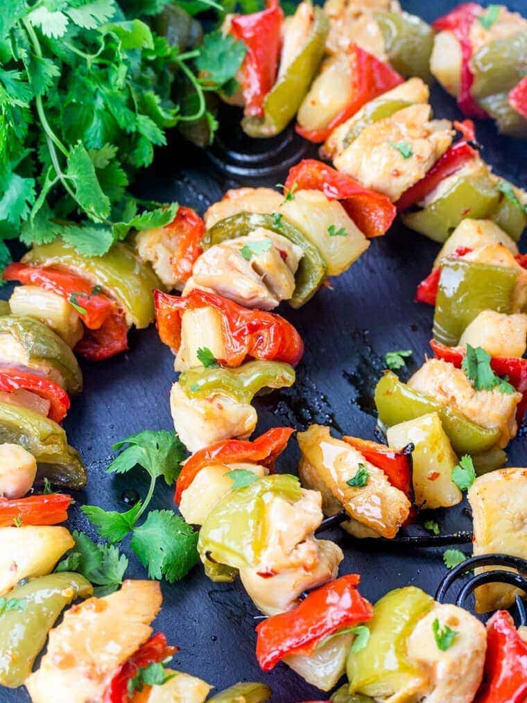 Hawaiian Chicken Kebabs - Quick, tasty and perfect for summer grilling!