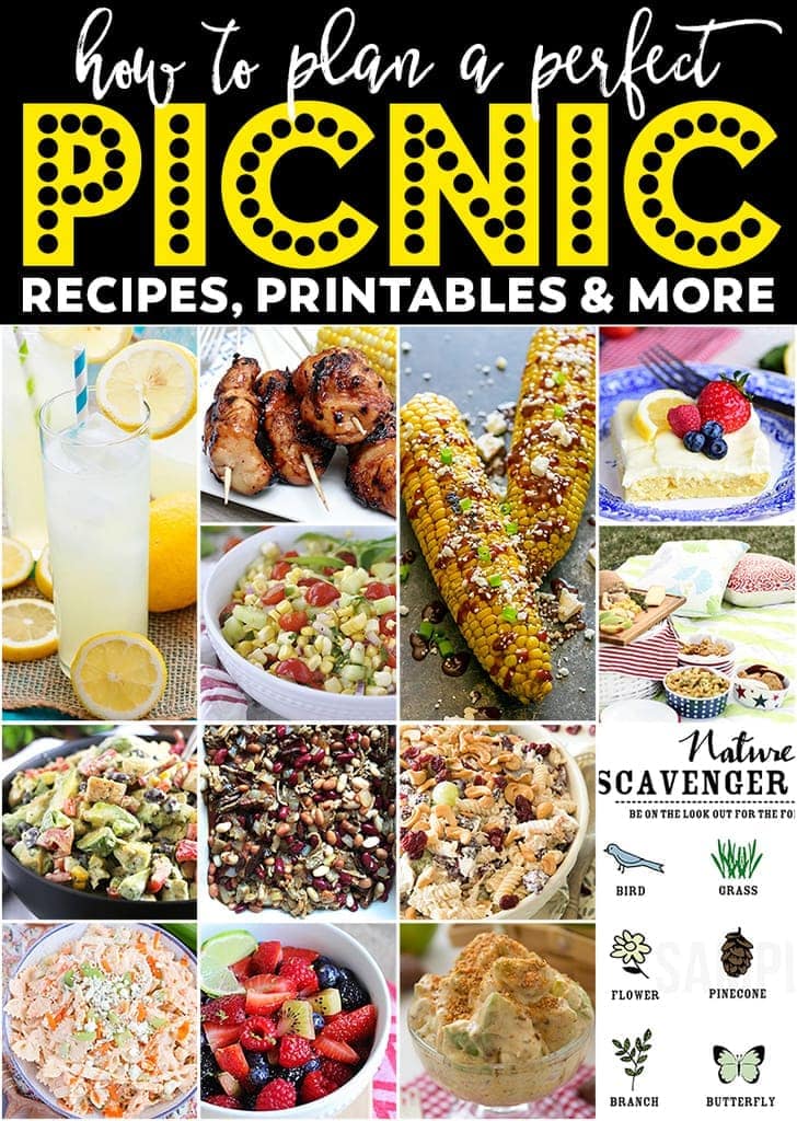a fantastic list of delicious and unique picnic foods, printables and other ideas. Your picnic basket, and your guests, will thank you!