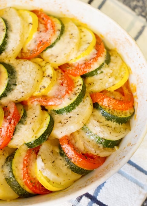 A close up of a Zucchini potato bake