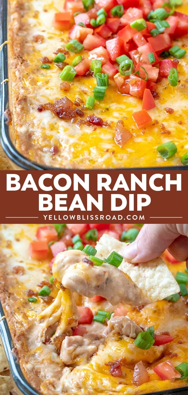 Bacon Ranch Refried Bean Dip Recipe | Photo collage