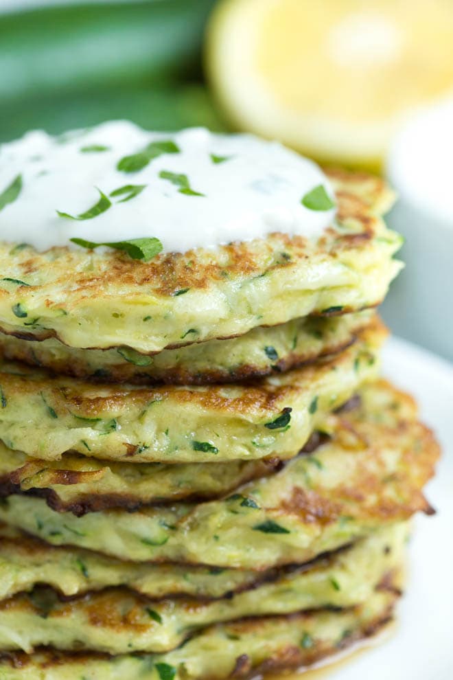 A close up of Zucchini fritters