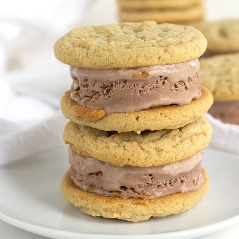 Peanut Butter Cookie Ice Cream Sandwiches