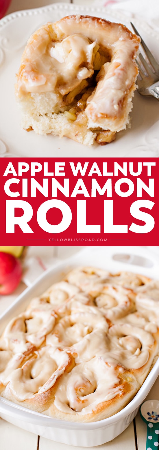 Welcome fall with these super soft, Apple Walnut Cinnamon Rolls. Perfect for breakfast, brunch, or any time of day!