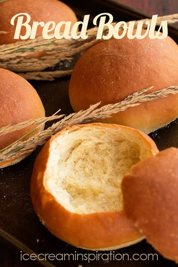 Close up of bread bowls