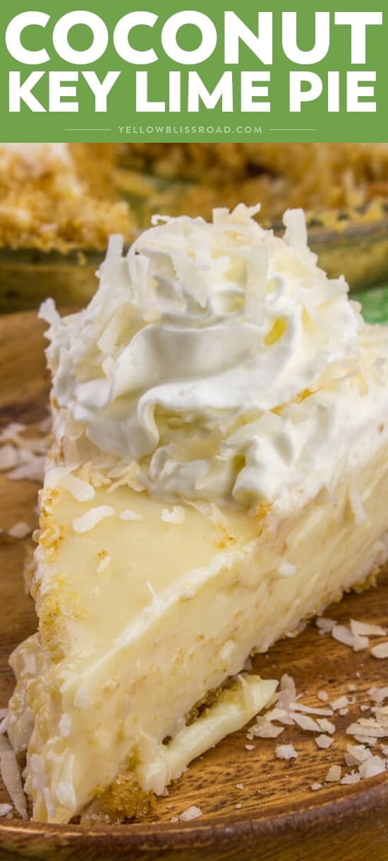 Tart, fruity and sweet this Coconut Key Lime Pie is one of the best and most loved dessert pies! This pie even had coconut IN the crust!